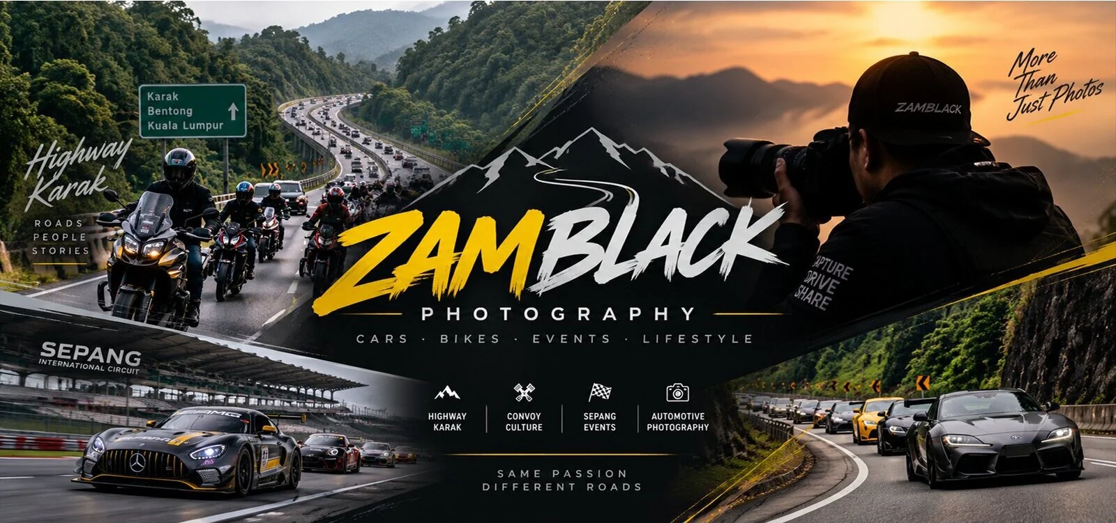 Paparan sebenar laman utama ZamBlack Photography